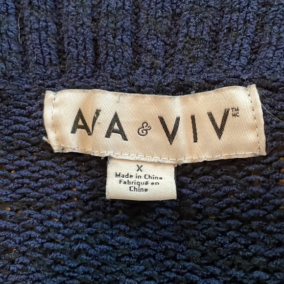 AVA&VIV navy blue sweater cardigan, size X - Picture 5 of 6